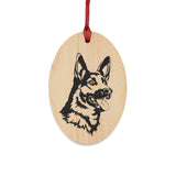 German Shepherd Wooden Ornaments, 6 Shapes, Solid Wood, Magnetic Back, Custom/Personalized, FREE Shipping, Made in USA!!