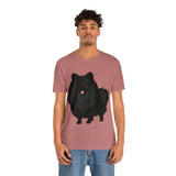 Black Pomeranian Unisex Jersey Short Sleeve Tee, S - 3XL, 16 Colors, Cotton, Light Fabric, FREE Shipping, Made in USA!!