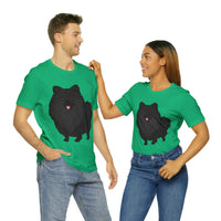Black Pomeranian Unisex Jersey Short Sleeve Tee, S - 3XL, 16 Colors, Cotton, Light Fabric, FREE Shipping, Made in USA!!