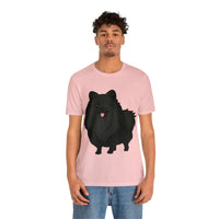 Black Pomeranian Unisex Jersey Short Sleeve Tee, S - 3XL, 16 Colors, Cotton, Light Fabric, FREE Shipping, Made in USA!!