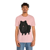 Black Pomeranian Unisex Jersey Short Sleeve Tee, S - 3XL, 16 Colors, Cotton, Light Fabric, FREE Shipping, Made in USA!!