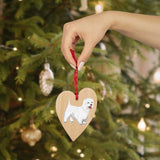 West Highland White Terrier Wooden Ornaments, 6 Shapes, Solid Wood, Magnetic Back, FREE Shipping, Made in USA!!