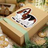 Basset Hound Kiss-Cut Stickers, 4 Sizes, White or Transparent, FREE Shipping, Made in USA!!