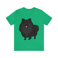 Black Pomeranian Unisex Jersey Short Sleeve Tee, S - 3XL, 16 Colors, Cotton, Light Fabric, FREE Shipping, Made in USA!!