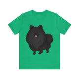 Black Pomeranian Unisex Jersey Short Sleeve Tee, S - 3XL, 16 Colors, Cotton, Light Fabric, FREE Shipping, Made in USA!!