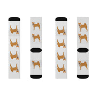 Shiba Inu Sublimation Socks, 3 Sizes, Polyester/Spandex, FREE  Shipping, Made in USA!!