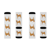 Shiba Inu Sublimation Socks, 3 Sizes, Polyester/Spandex, FREE  Shipping, Made in USA!!