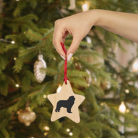 Newfoundland Wooden Ornaments, 6 Shapes, Solid Wood, Magnetic Back, Comes with Red Ribbon, FREE Shipping, Made in USA!!