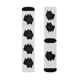 Black Pomeranian Sublimation Socks; 3 Sizes; Polyester/Spandex;