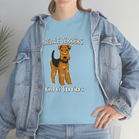 Airedale Terrier Unisex Heavy Cotton Tee, S - 5XL, 14 Colors, Light Fabric, FREE Shipping, Made in USA!!