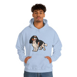 Tricolor Cavalier King Charles Spaniel Unisex Heavy Blend Hooded Sweatshirt, S - 5XL, 12 Colors, FREE Shipping, Made in Usa!!