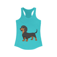 Dachshund  Women's Ideal Racerback Tank, XS - 2XL, 8 Colors, Soft Cotton/Polyester, Extra Light Fabric, FREE Shipping, Made in USA!!