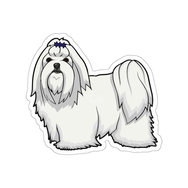 Maltese Die-Cut Stickers, 5 Sizes, Indoor/Outdoor Use, Water Resistant Vinyl, Matte Finish, FREE Shipping, Made in USA!!