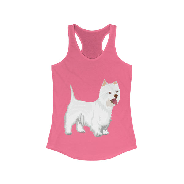 West Highland White Terrier Women's Ideal Racerback Tank, XS - 2XL, 15 Colors, Cotton/Polyester, Slim Fit, FREE Shipping, Made in USA!!