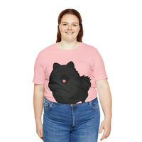 Black Pomeranian Unisex Jersey Short Sleeve Tee, S - 3XL, 16 Colors, Cotton, Light Fabric, FREE Shipping, Made in USA!!