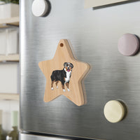 Australian Shepherd Wooden Ornaments, 6 Shapes, Solid Wood, Magnetic Back, Includes Red Ribbon, FREE Shipping, Made in USA!!