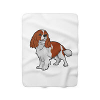 Cavalier King Charles Spaniel Sherpa Fleece Blanket, 2 Sizes, Polyester, FREE Shipping, Made in USA!!