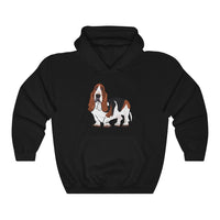 Basset Hound Unisex Heavy Blend™ Hooded Sweatshirt, Cotton& Polyester, S - 5XL, 12 Colors, FREE Shipping, Made in USA!!