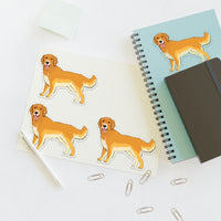 Golden Retriever Sticker Sheets, 2 Image Sizes, 3 Image Surfaces, Water Resistant Vinyl, FREE Shipping, Made in USA!!