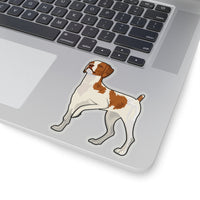 Brittany Dog Kiss-Cut Stickers, 4 Sizes, White or Transparent Background