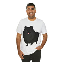 Black Pomeranian Unisex Jersey Short Sleeve Tee, S - 3XL, 16 Colors, Cotton, Light Fabric, FREE Shipping, Made in USA!!