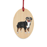 Australian Shepherd Wooden Ornaments, 6 Shapes, Solid Wood, Magnetic Back, Includes Red Ribbon, FREE Shipping, Made in USA!!