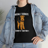 Airedale Terrier Unisex Heavy Cotton Tee, S - 5XL, 14 Colors, Light Fabric, FREE Shipping, Made in USA!!