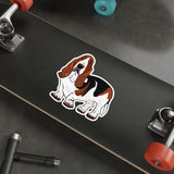 Basset Hound Die-Cut Stickers, 5 Sizes, Indoor/Outdoor, Water Resistant, Matte Finish, FREE Shipping, Made in USA!!