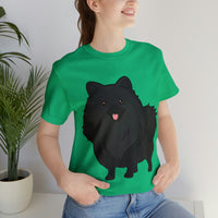 Black Pomeranian Unisex Jersey Short Sleeve Tee, S - 3XL, 16 Colors, Cotton, Light Fabric, FREE Shipping, Made in USA!!