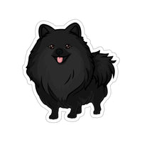 Black Pomeranian Kiss-Cut Stickers, 4 Sizes, White or Transparent, Vinyl, 3M Glue, FREE Shipping, Made in USA!!