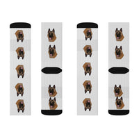 Belgian Malinois Sublimation Socks, long socks, small, medium, large, Made in the USA!!