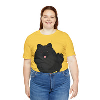 Black Pomeranian Unisex Jersey Short Sleeve Tee, S - 3XL, 16 Colors, Cotton, Light Fabric, FREE Shipping, Made in USA!!