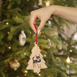 Chihuahua Wooden Christmas Ornaments, 6 Shapes, Magnetic Back, Red Ribbon For Hanging, FREE Shipping!!