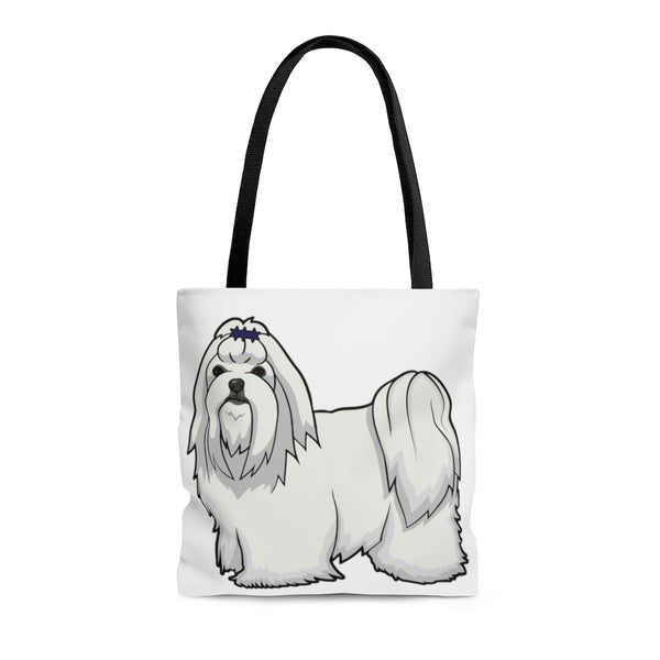 Maltese Tote Bag, 3 Sizes, Polyester, Boxed Corners, Black Cotton Handles, FREE Shipping, Made in USA!!