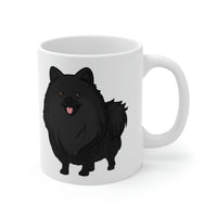 Black Pomeranian Ceramic Mug 11oz, Rounded Corners, Customized, Coffee, Tea, Chocolate, Microwave & Dishwasher Safe,  FREE Shipping