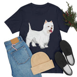 West Highland White Terrier Unisex Jersey Short Sleeve Tee, S - 3XL, Cotton, Light Fabric, FREE Shipping, Made in USA!!