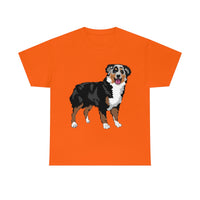 Australian Shepherd Unisex Heavy Cotton Tee, S-5XL, 12 Colors, 100% Cotton, Light Fabric, FREE Shipping, Made in USA!!