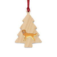 Golden Retriever Wooden Ornaments, 6 Shapes, Solid Wood, Magnetic Back, Comes with Red Ribbon, FREE Shipping, Made in USA!!