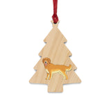 Golden Retriever Wooden Ornaments, 6 Shapes, Solid Wood, Magnetic Back, Comes with Red Ribbon, FREE Shipping, Made in USA!!