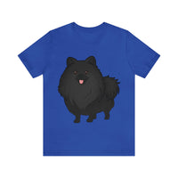 Black Pomeranian Unisex Jersey Short Sleeve Tee, S - 3XL, 16 Colors, Cotton, Light Fabric, FREE Shipping, Made in USA!!