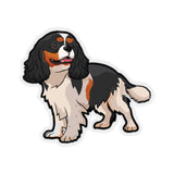 Tricolor Cavalier King Charles Spaniel Kiss-Cut Stickers