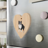 Border Collie Wooden Ornaments, Custom, Personalized, Magnetic Back, Red Ribbon, 6 Shapes, FREE Shipping, Made in the USA!!