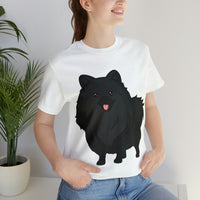 Black Pomeranian Unisex Jersey Short Sleeve Tee, S - 3XL, 16 Colors, Cotton, Light Fabric, FREE Shipping, Made in USA!!