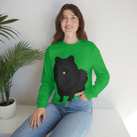 Black Pomeranian Unisex Heavy Blend™ Crewneck Sweatshirt, S - 3XL; 4 Colors; Cotton/Polyester; Medium Heavy Fabric; FREE Shipping; Made in USA!!