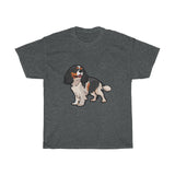 Tricolor Cavalier King Charles Spaniel Unisex Heavy Cotton Tee