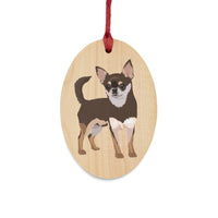 Chihuahua Wooden Christmas Ornaments, 6 Shapes, Magnetic Back, Red Ribbon For Hanging, FREE Shipping!!