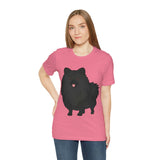 Black Pomeranian Unisex Jersey Short Sleeve Tee, S - 3XL, 16 Colors, Cotton, Light Fabric, FREE Shipping, Made in USA!!