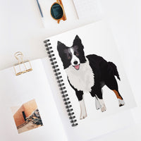 Border Collie Spiral Notebook - Ruled Line, 118 Pages, Shopping List, Poems, School Notes, FREE Shipping, Made in USA!!