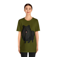 Black Pomeranian Unisex Jersey Short Sleeve Tee, S - 3XL, 16 Colors, Cotton, Light Fabric, FREE Shipping, Made in USA!!
