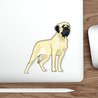 Mastiff Die-Cut Stickers, 5 Sizes, White or Transparent Background, Indoor and Outdoor, Waterproof, Laminate Vinyl, Made in the USA!!